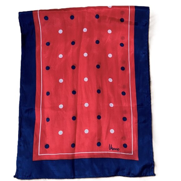 Vintage Vera Neuman polka dots silk hand rolled  hem scarf - Picture 6 of 13